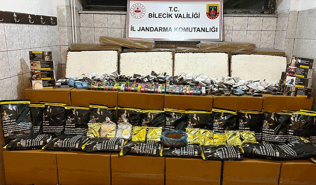 Bilecik'te KOM operasyonu: 570 bin makaron ele geçirildi