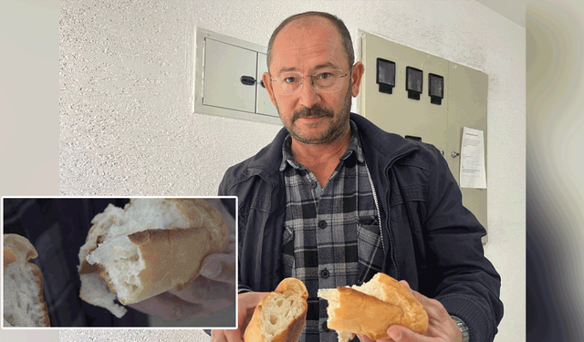 Aldığı ekmeğin içinden çıkan poşet parçası ile şok oldu