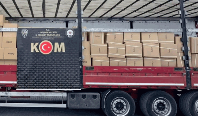 Eskişehir’de durdurulan tırdan 7,5 milyon TL’lik kaçakçılık çıktı