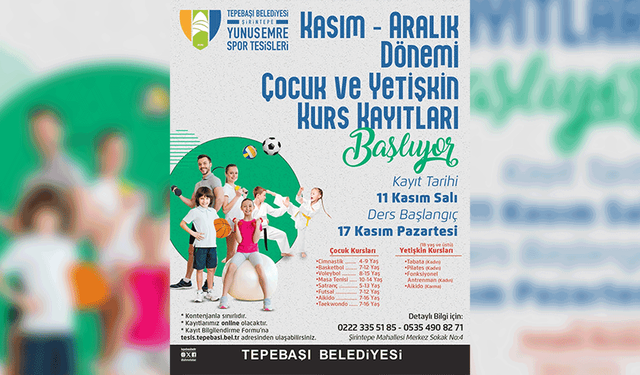 Tepebaşı’nda Spor kurs kayıtları başlıyor!