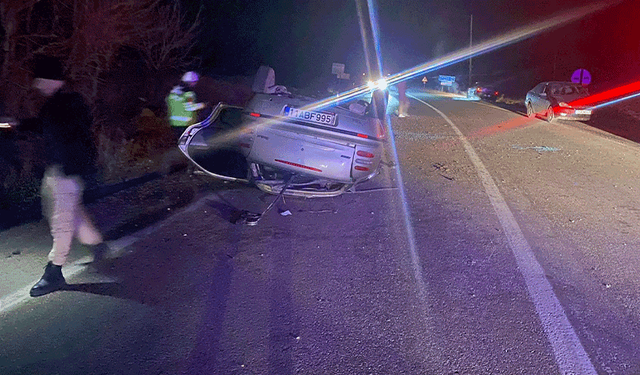 Bilecik’te takla atan otomobilde sürücü ağır yaralandı