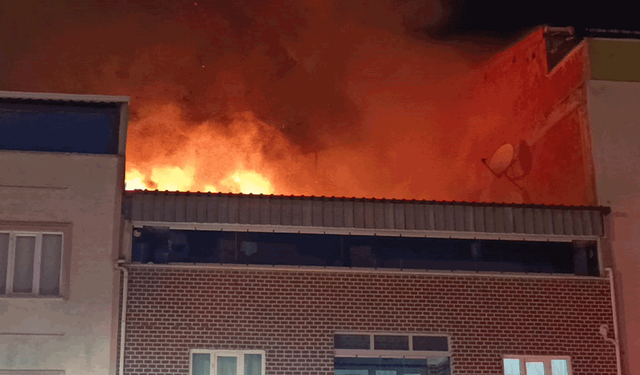 Bursa'da İki katlı evin çatısında yangın çıktı