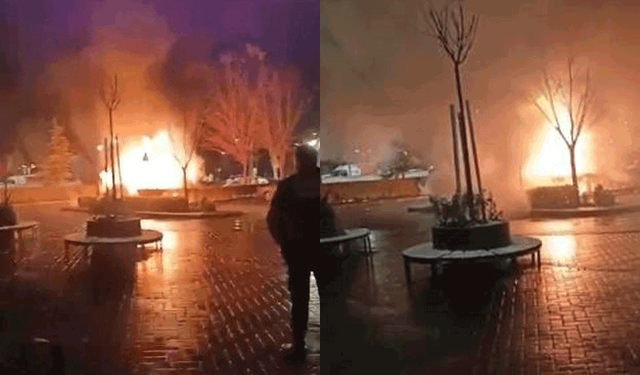 Eskişehir’de hastane otoparkında yangın: İki araç küle döndü