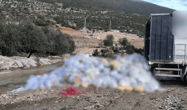 Antalya'da  dere kenarına kamyonla atık dökme olayına adli işlem