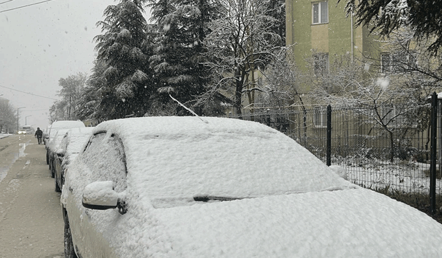 Eskişehir’de kar yağışı görsel şölen sundu