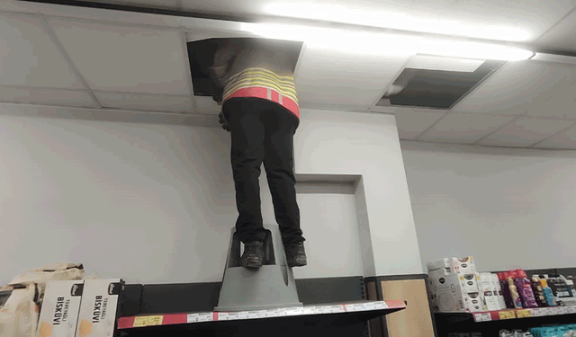 Hatay'da havalandırma boşluğunda mahsur kalan kediyi itfaiye kurtardı