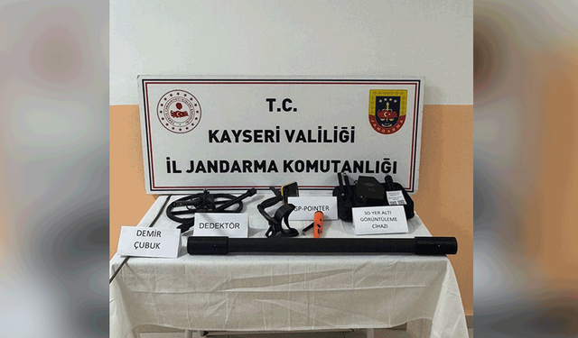 Kayseri'de kaçak kazı yapan şahıslara suçüstü: 3 gözaltı