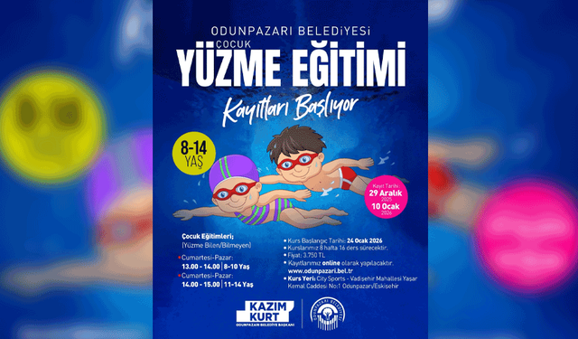 Odunpazarı’nda çocuklar için yüzme kursu başlıyor