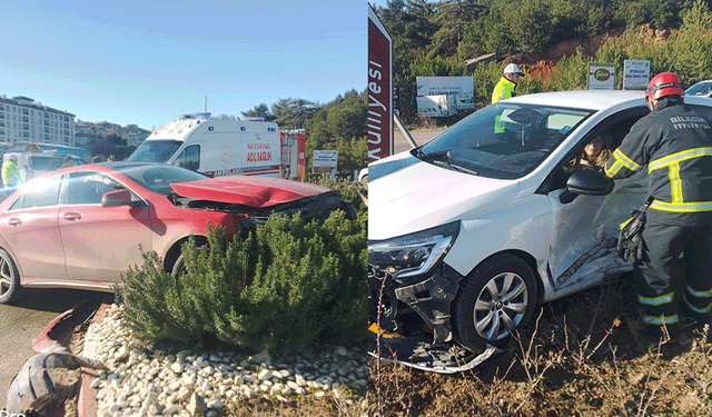 Bilecik'te iki otomobil çarpıştı: 3 yaralı