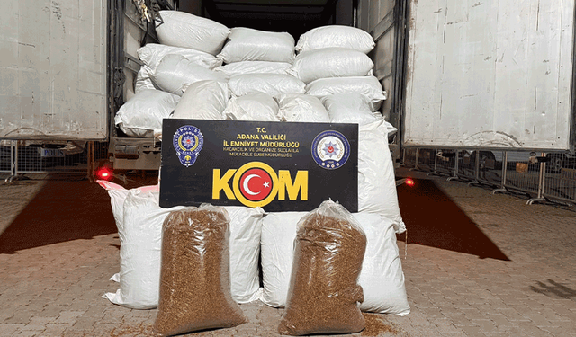 Adana’da 3 ton kaçak tütün ele geçirildi