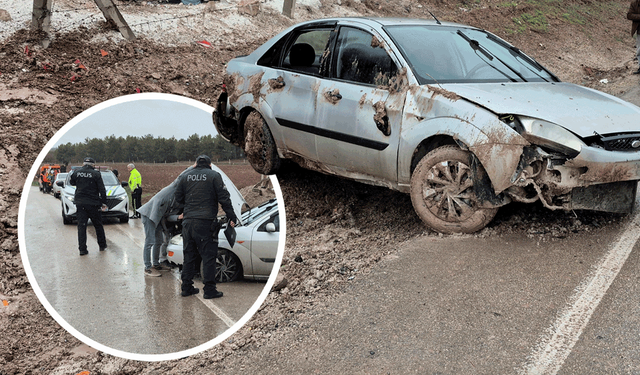 Seyitgazi yolunda kaza: Otomobil savruldu, yaralılar var