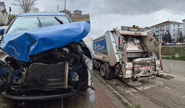Eskişehir’de otomobil çöp kamyonuna daldı: Bir yaralı