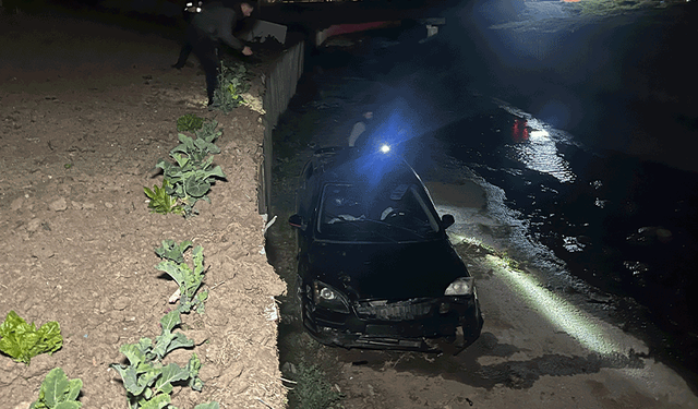 Tekirdağ'da otomobil dereye uçtu