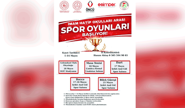 Eskişehir’de İmam Hatip Okulları arası spor oyunları başlıyor