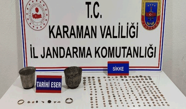 Karaman’da tarihi eser ele geçirildi: 6 tutuklama