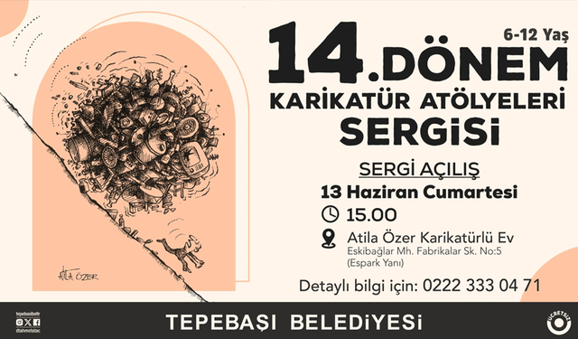 Tepebaşı’nda minik karikatüristlerin eserleri sergilenecek