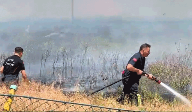 Afyon'da boş arazide çıkan yangın paniğe neden oldu