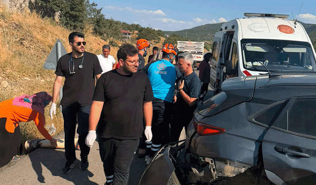 Bingöl'de otomobil bariyerlere çarptı
