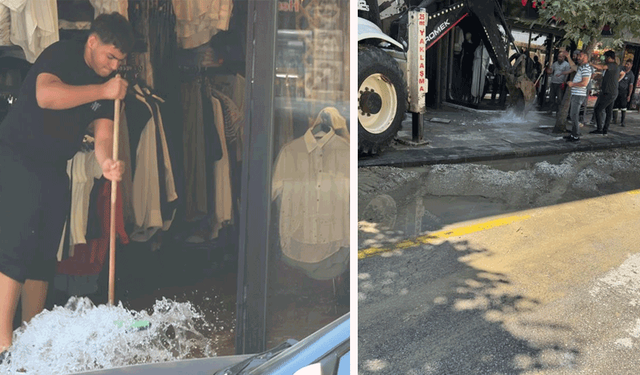 Yalova'da su borusu patladı, 4 iş yerini su bastı