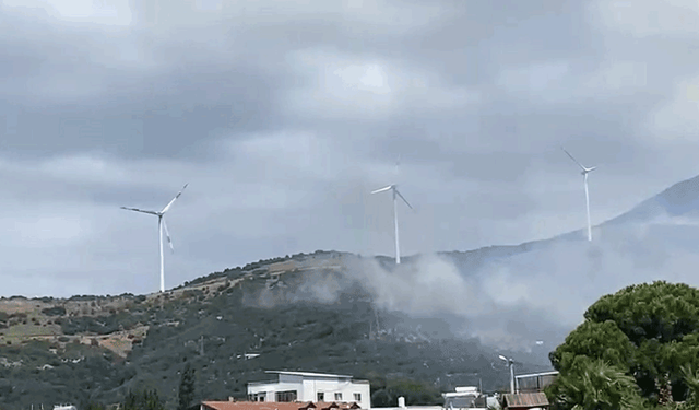 Balıkesir'deki yangına havadan ve karadan müdahale ediliyor