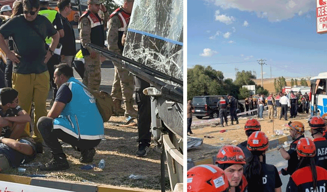 Eskişehir yolunda midibüs ile kamyon çarpıştı: 1 ölü, 16 yaralı