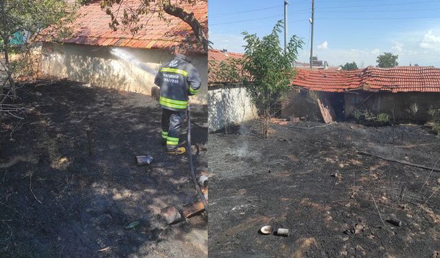 Eskişehir'de evin bahçesinden sıçrayan yangın büyümeden söndürüldü