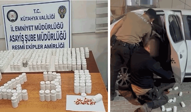 Kütahya'da araçtan 14 bin 622 uyuşturucu hap çıktı: 4 tutuklama