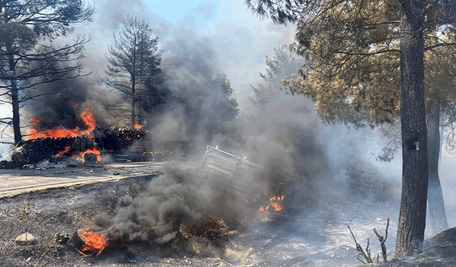 Mersin’de kaza sonrası araçlar alev aldı, yangın ormana sıçradı: 1 ölü, 2 yaralı