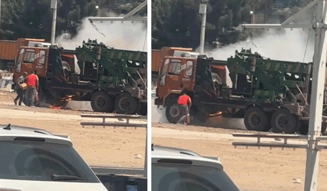 Şanlıurfa Viranşehir'de korkutan araç yangını