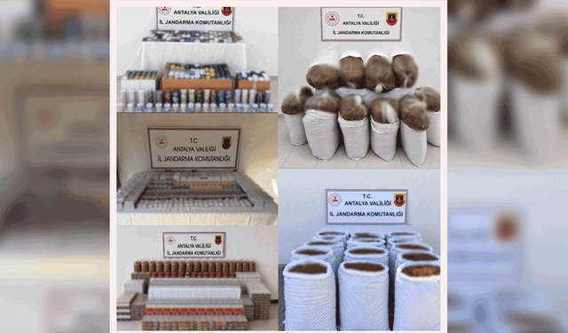 Antalya'da 1 ton 150 kilogram kıyılmış tütün ele geçirildi