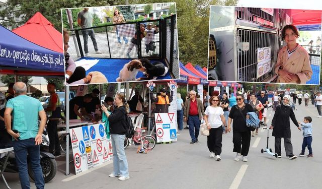Eskişehir’de Arabasız Pazar uygulamasında sokak hayvanları için farkındalık buluşması