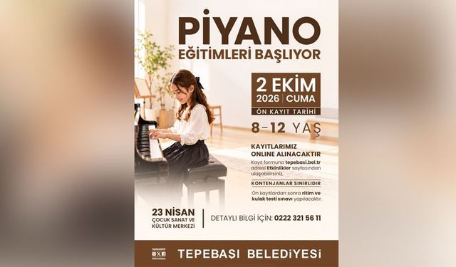 Tepebaşı'nda çocuklar için piyano eğitimleri başlıyor