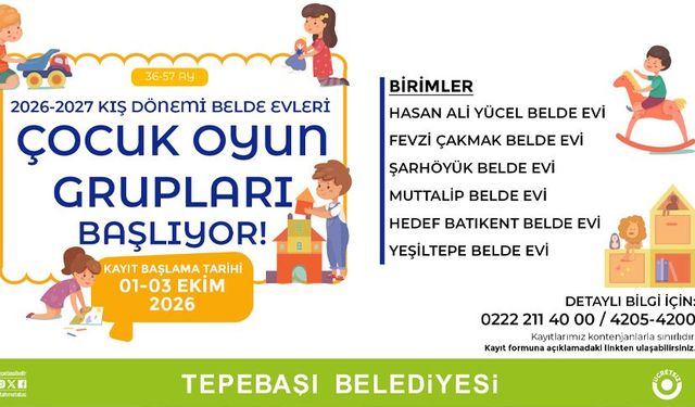 Tepebaşı'nda minikler için kış dönemi: Kayıtlar başladı