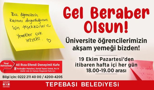 Tepebaşı'ndan üniversitelilere akşam yemeği desteği başlıyor