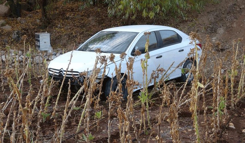 Adıyaman'da  otomobil şarampolden aşağı uçtu