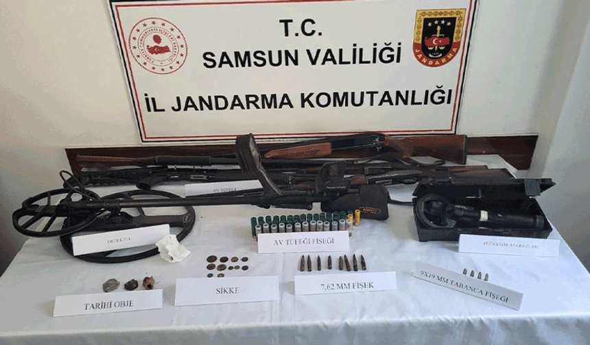 Samsun'da jandarmadan silah ve tarihi eser operasyonu: 4 gözaltı