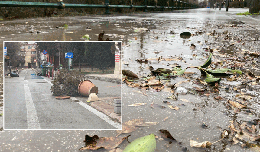 Eskişehir trafiğinde fırtınadan sonra sağanak alarmı: Görüş mesafesi düştü