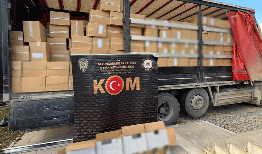 Afyon’da 6 milyon 500 bin kaçak makaron ele geçirildi