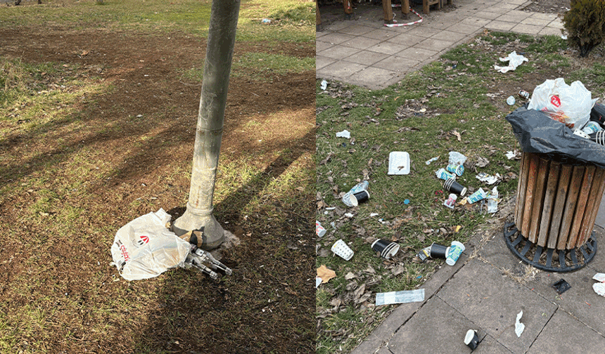 Şehrin merkezindeki park kaderine terk edildi