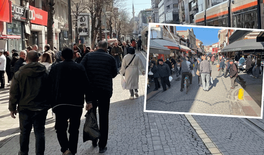 Bayram öncesi Eskişehir çarşısında tablo: Kalabalık çok alışveriş az