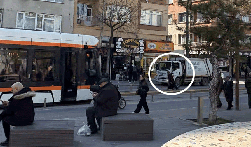 Eskişehir'de tramvay sürücüsünden anlamlı hareket