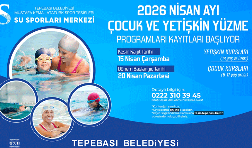 Tepebaşı’nda yüzme kayıtları başlıyor
