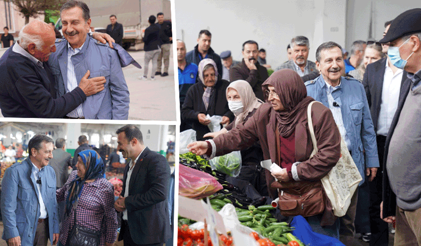 Başkan Ataç’a Çamlıca Pazarı’nda yoğun ilgi