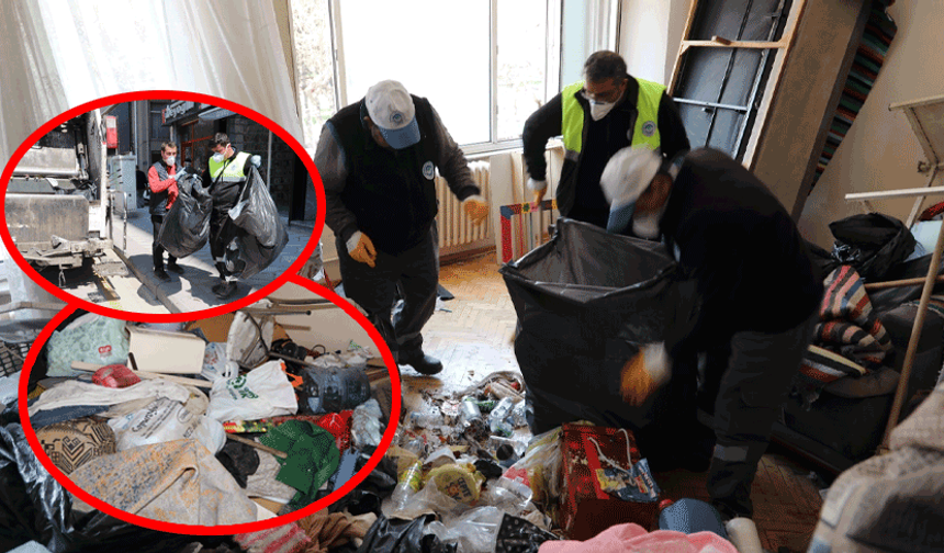 Odunpazarı’nda çöp ev kabusu: 5 kamyon atık çıkarıldı