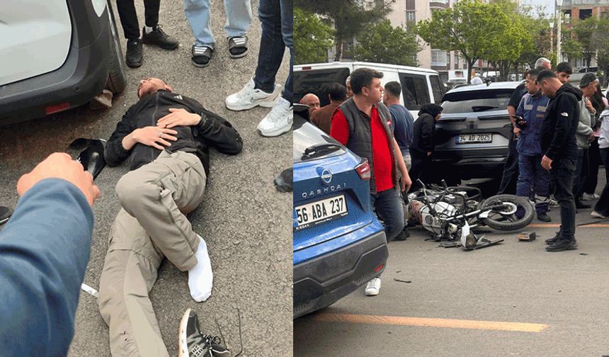Siirt'te transit araçla çarpışan motosikletli yaralandı