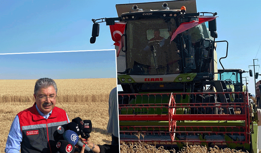 Biçerdöver kullanan Vali Yılmaz: "Valiniz ne güzel çiftçilik yapıyor"
