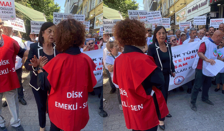 Eskişehir'de emeklilerin basın açıklamasında gerginlik: CHP'li Süllü protesto edildi