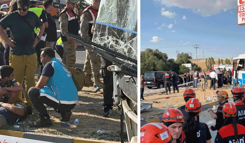 Eskişehir yolunda midibüs ile kamyon çarpıştı: 1 ölü, 16 yaralı