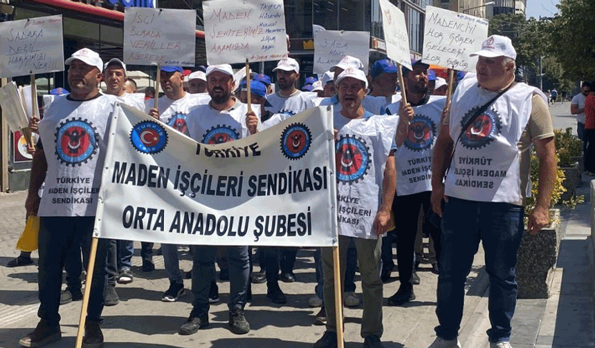 Eskişehirli maden işçileri ödenmeyen hakları için eylem yaptı