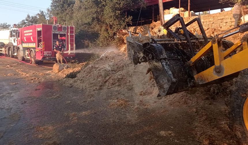 Hatay’da samanlık yangını